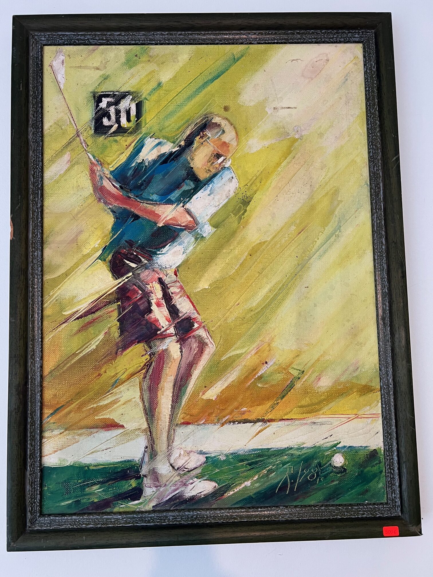 062(1) Картина с голф играч (70 × 50 cm) - Image 1